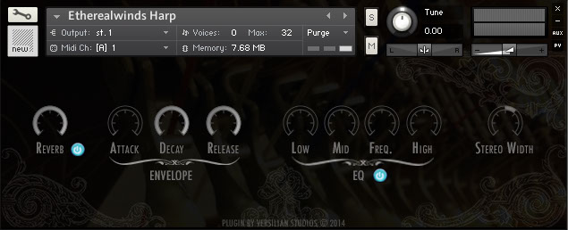 VST/AU、Kontakt両方に対応した無料のハープ音源「Etherealwinds Harp」